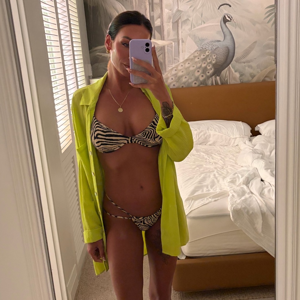 Montce Zebra Print Bikini Set with sarong